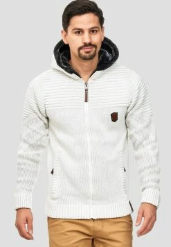 Sortie 🔥 INDICODE 👖 JEANS Sweat à Capuche Zippé - Off-white 🛒