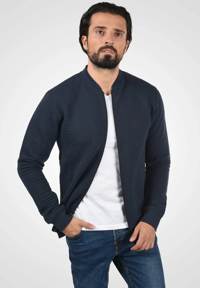 Nouveau 🥰 INDICODE 👖 JEANS IDBRONTE - Sweat à Capuche Zippé - Navy 🎁