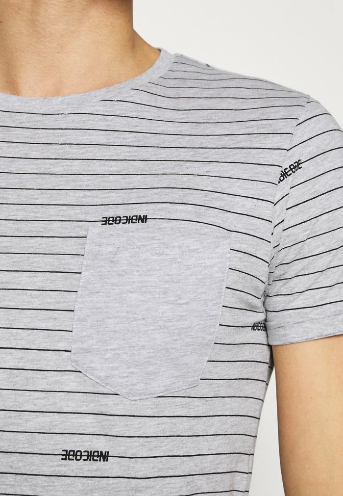 Bon marché 🥰 INDICODE 👖 JEANS ECKLEY - T-shirt Imprimé - Light Grey Mix 😀 – Image 5