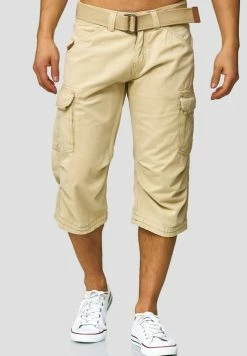 Budget 💯 INDICODE 👖 JEANS MIT GÜRTEL NICOLAS - Short - Fog 🧨