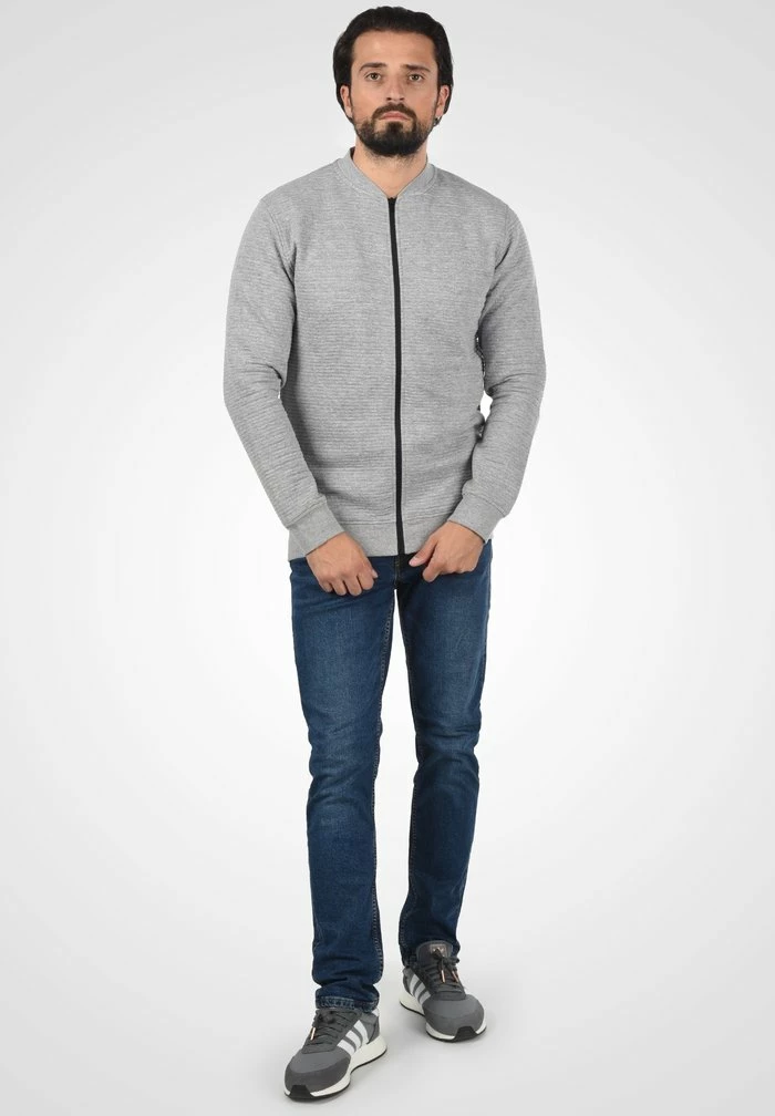 Meilleur prix 👏 INDICODE 👖 JEANS IDBRONTE - Sweat à Capuche Zippé - Grey Mix ❤️ – Image 2