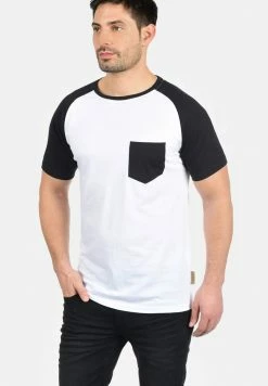 Bon marché 🎁 INDICODE 👖 JEANS IDGRESHAM - T-shirt Imprimé - White Black 😀