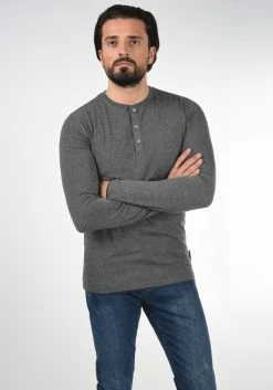 Sortie ⭐ INDICODE 👖 JEANS IDGIFFORD - T-shirt à Manches Longues - Gray 🔥