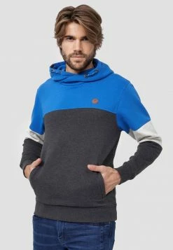 Grosses soldes 🔥 INDICODE 👖 JEANS OLSON - Sweat à Capuche - Baleine Blue 😍