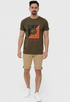 Nouveau ❤️ INDICODE 👖 JEANS T-shirt Imprimé - Army 👍