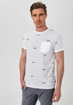 Bon marché 🥰 INDICODE 👖 JEANS ECKLEY - T-shirt Imprimé - Optical White 🎉