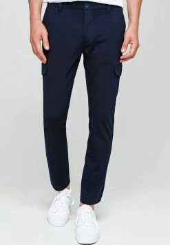 Bon marché ❤️ INDICODE 👖 JEANS SUPER STRETCH ECKHART - Pantalon Cargo - Navy 😀