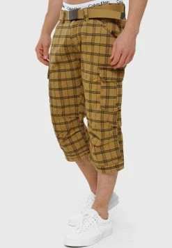 Grosses soldes 🔥 INDICODE 👖 JEANS MIT GÜRTEL NICOLAS - Short - Amber 🥰