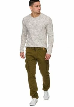 Offres ⌛ INDICODE 👖 JEANS WILLIAM - Pantalon Cargo - Green 😀