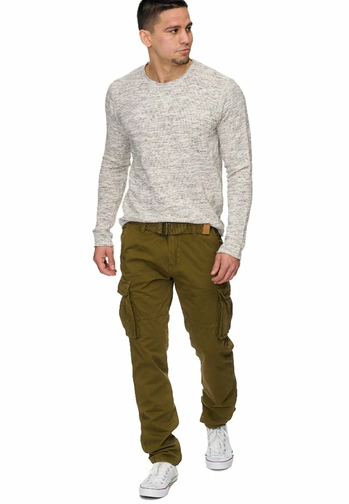 Offres ⌛ INDICODE 👖 JEANS WILLIAM - Pantalon Cargo - Green 😀