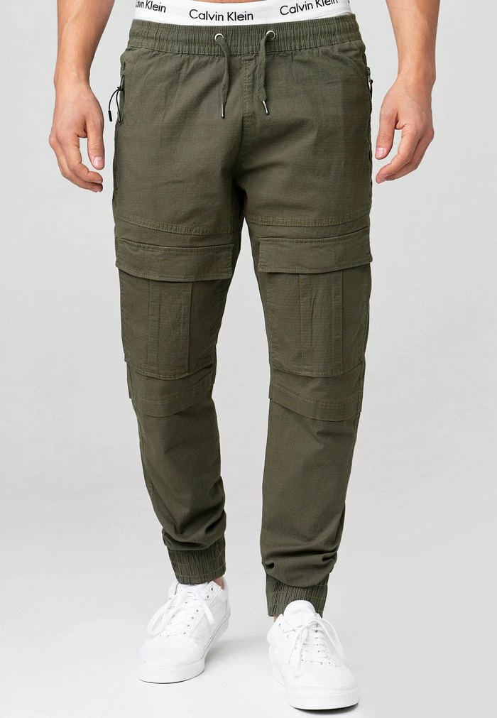 Nouveau 😉 INDICODE 👖 JEANS DENNIS - Pantalon Cargo - Army 🎉 – Image 2