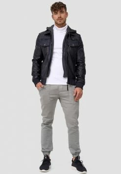 Meilleure vente 🎉 INDICODE 👖 JEANS AARON - Veste En Similicuir - Navy ✨