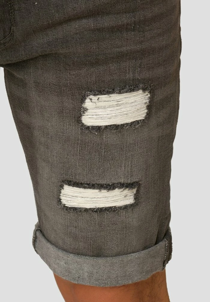 Remise ✨ INDICODE 👖 JEANS CUBA CADEN - Short En Jean - Dark Grey 💯 – Image 4