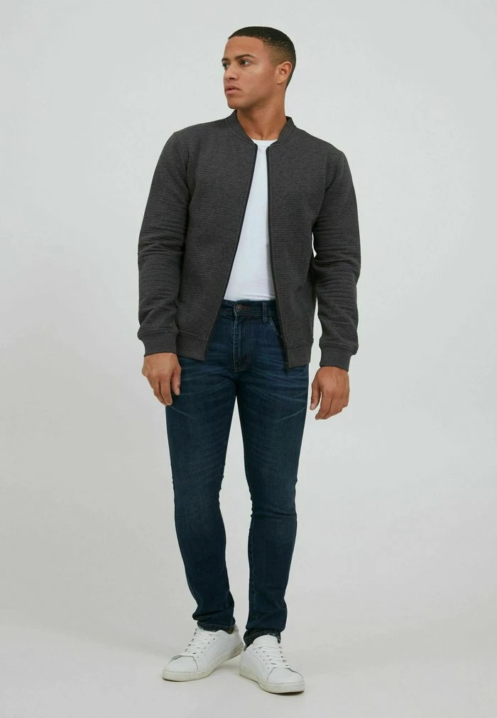 Meilleure vente 🎉 INDICODE 👖 JEANS IDBRONTE - Sweat à Capuche Zippé - Charcoal Mix 😀 – Image 2