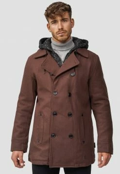 Promo 🛒 INDICODE 👖 JEANS Manteau Court - Brown 😀