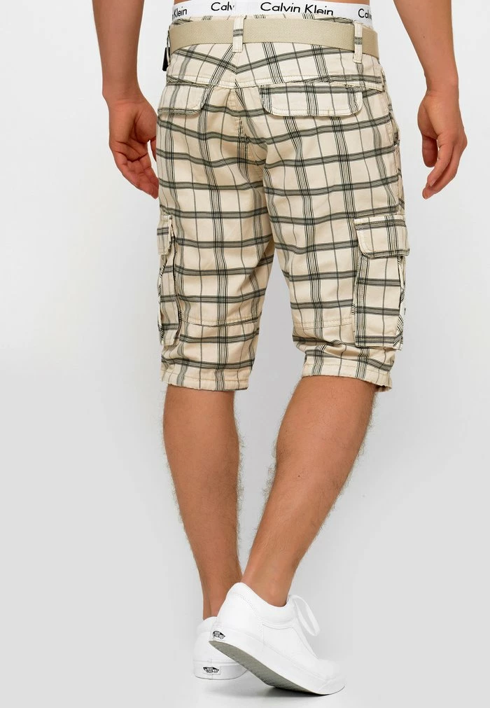 Grosses soldes 😀 INDICODE 👖 JEANS BLIXT - Short - Fog Check 👏 – Image 3