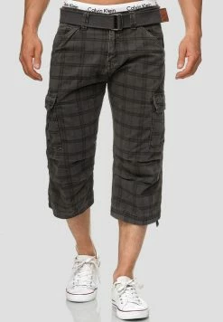 Top 10 👍 INDICODE 👖 JEANS MIT GÜRTEL NICOLAS - Short - Raven 😍