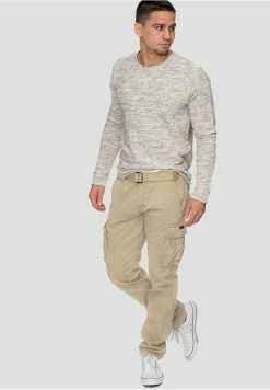 Sortie 🛒 INDICODE 👖 JEANS WILLIAM - Pantalon Cargo - Beige 🔔