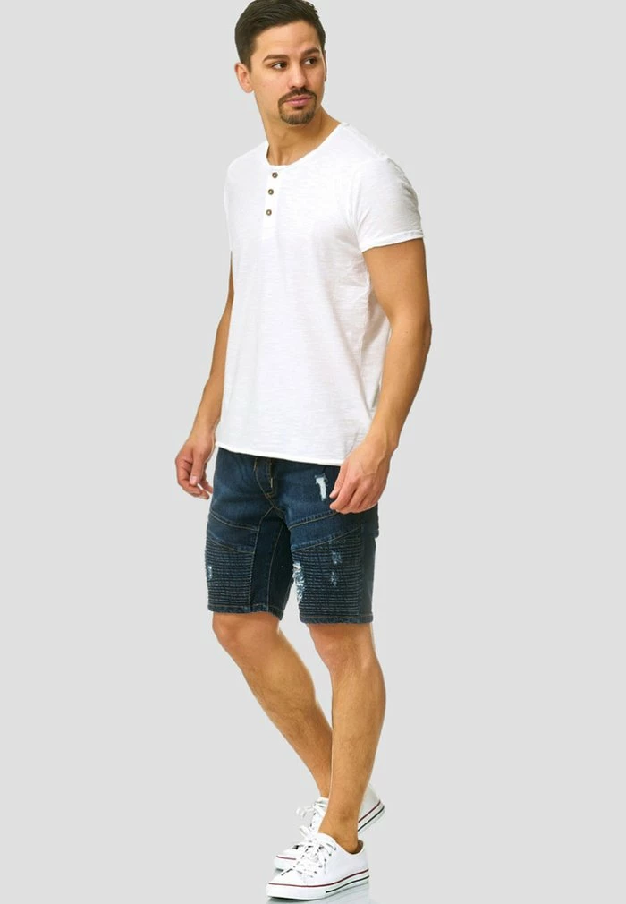 Acheter 🥰 INDICODE 👖 JEANS MIT ELASTISC - Short En Jean - Dark Blue 👍 – Image 2