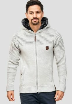 Grosses soldes 🔔 INDICODE 👖 JEANS Sweat à Capuche Zippé - Gray 👍