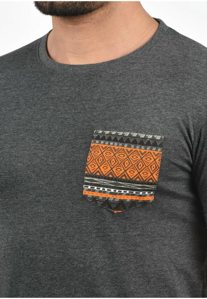 Promo ⌛ INDICODE 👖 JEANS IDPAXTON - T-shirt Imprimé - Mottled Dark Grey 🛒 – Image 3