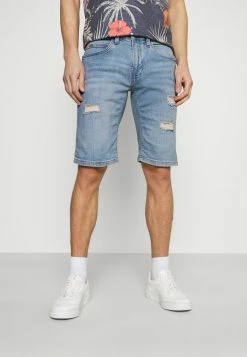 Le moins cher 🧨 INDICODE 👖 JEANS KADEN HOLES - Short En Jean - Blue Wash 🥰