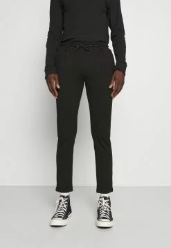 Offres 😉 INDICODE 👖 JEANS EBERLEIN WITH ROLLED UP - Pantalon Classique - Black 🛒