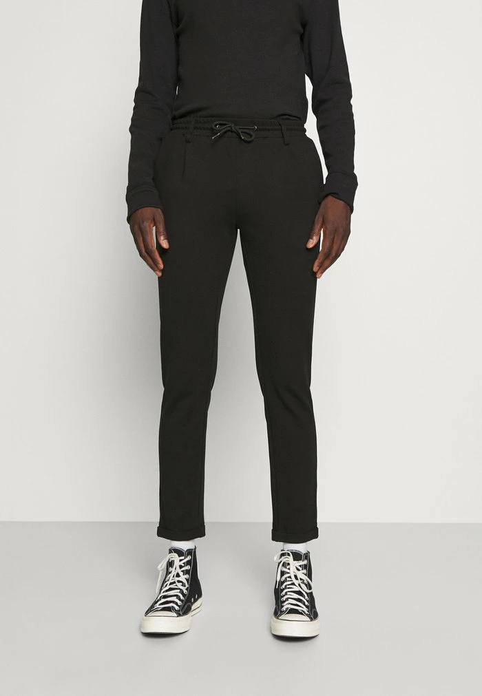 Offres 😉 INDICODE 👖 JEANS EBERLEIN WITH ROLLED UP - Pantalon Classique - Black 🛒