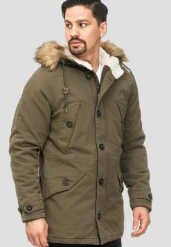 Promo 👏 INDICODE 👖 JEANS Veste D'hiver - Dark Green ❤️