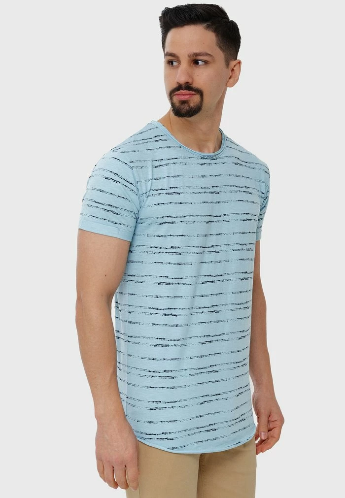 Meilleure affaire 🛒 INDICODE 👖 JEANS T-shirt Imprimé - Blue Wave 🛒 – Image 4