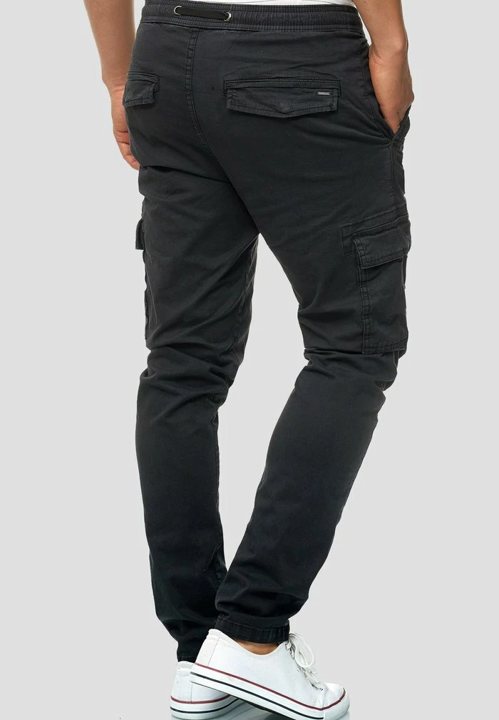 Nouveau 👍 INDICODE 👖 JEANS BROADWICK - Pantalon Cargo - Black 😉 – Image 3