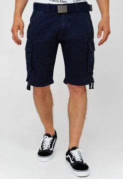 Offres 🧨 INDICODE 👖 JEANS CARGO ABNER - Short - Navy 😍