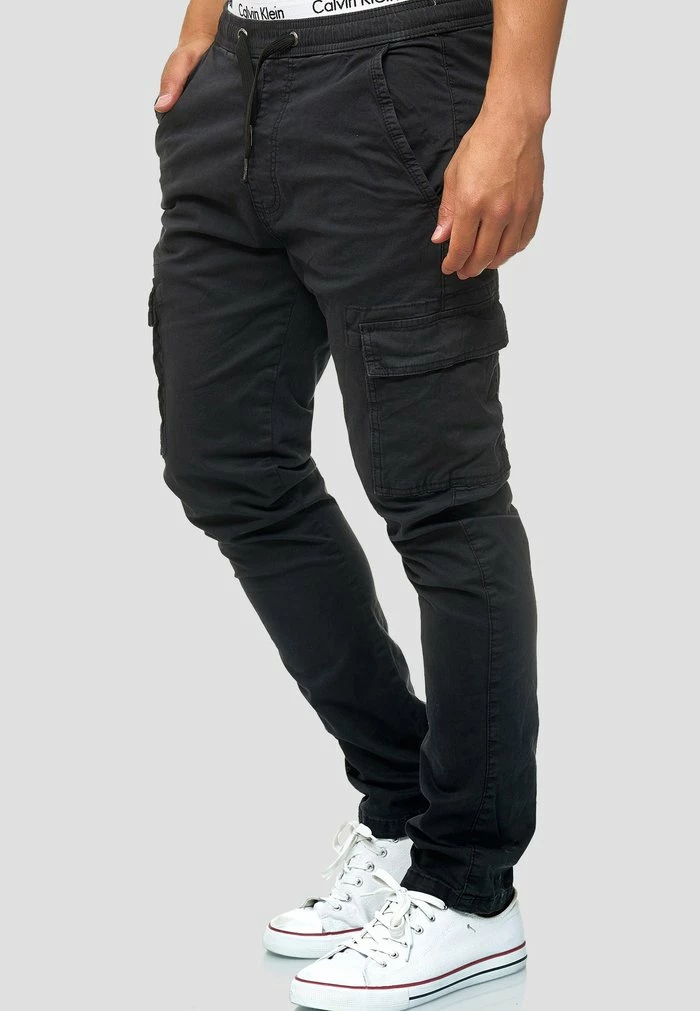 Nouveau 👍 INDICODE 👖 JEANS BROADWICK - Pantalon Cargo - Black 😉 – Image 4
