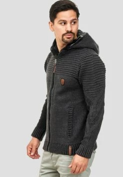 Bon marché 🤩 INDICODE 👖 JEANS Sweat à Capuche Zippé - Anthracite 👏