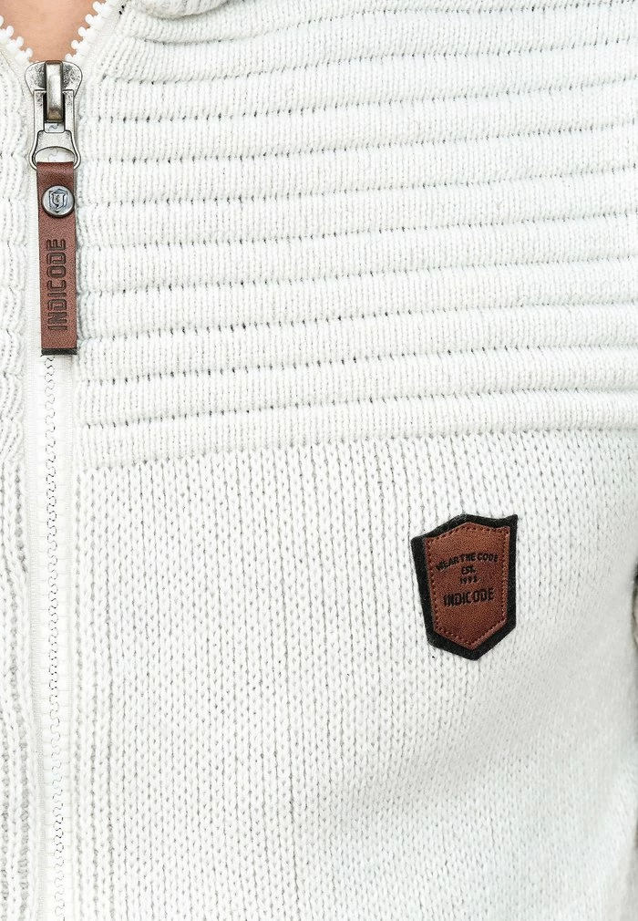 Sortie 🔥 INDICODE 👖 JEANS Sweat à Capuche Zippé - Off-white 🛒 – Image 6