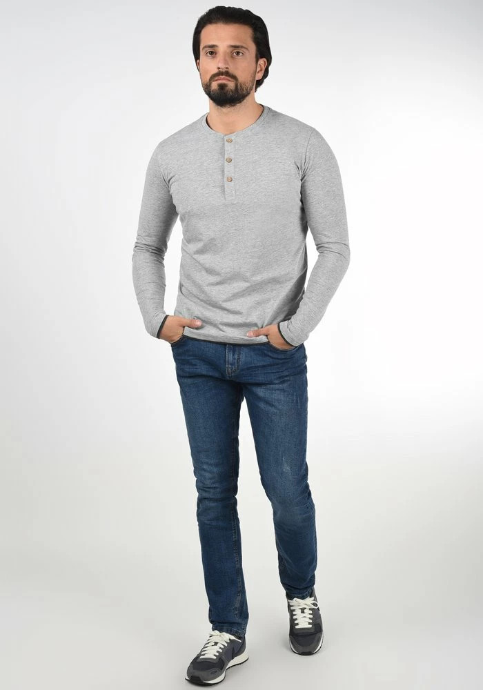 Acheter 🎁 INDICODE 👖 JEANS IDGIFFORD - T-shirt à Manches Longues - Light Grey 🔔 – Image 2