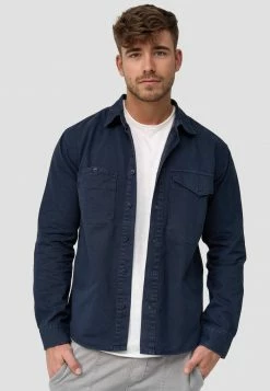 De gros ✔️ INDICODE 👖 JEANS LANGARM - Chemise - Navy 🎁