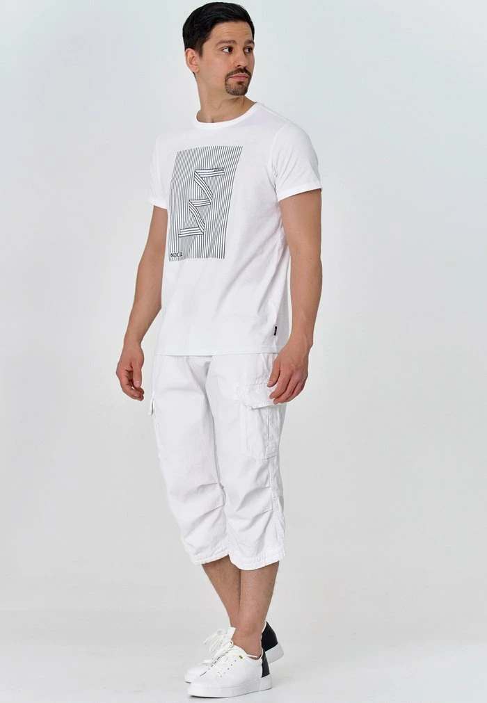 Budget 🔥 INDICODE 👖 JEANS MIT GÜRTEL NICOLAS - Short - Optical White 🎁 – Image 2