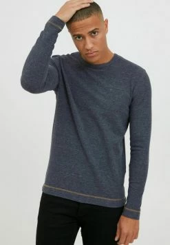 Acheter 🥰 INDICODE 👖 JEANS IDAMBROSIUS - T-shirt à Manches Longues - Navy Mix 🎉