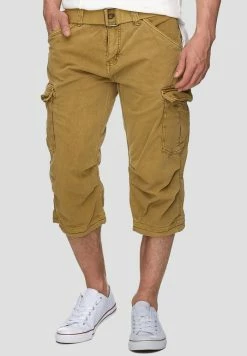 Top 10 🎉 INDICODE 👖 JEANS MIT GÜRTEL NICOLAS - Short - Amber 💯