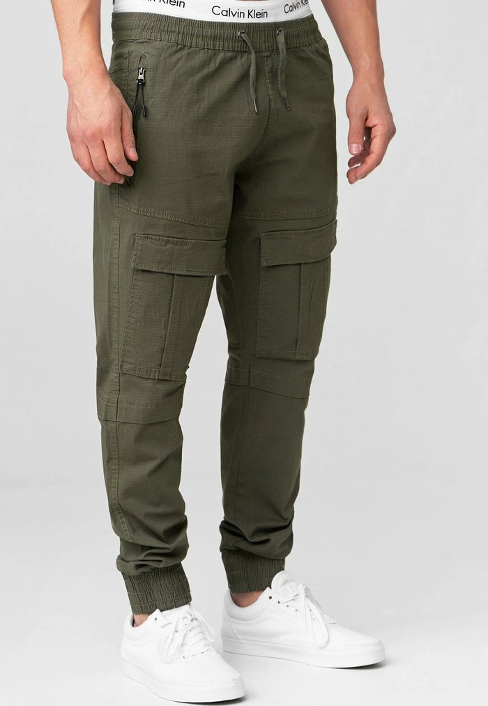 Nouveau 😉 INDICODE 👖 JEANS DENNIS - Pantalon Cargo - Army 🎉 – Image 4