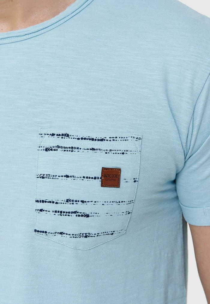 Promo ✨ INDICODE 👖 JEANS MORAN - T-shirt Imprimé - Blue Wave ⭐ – Image 6