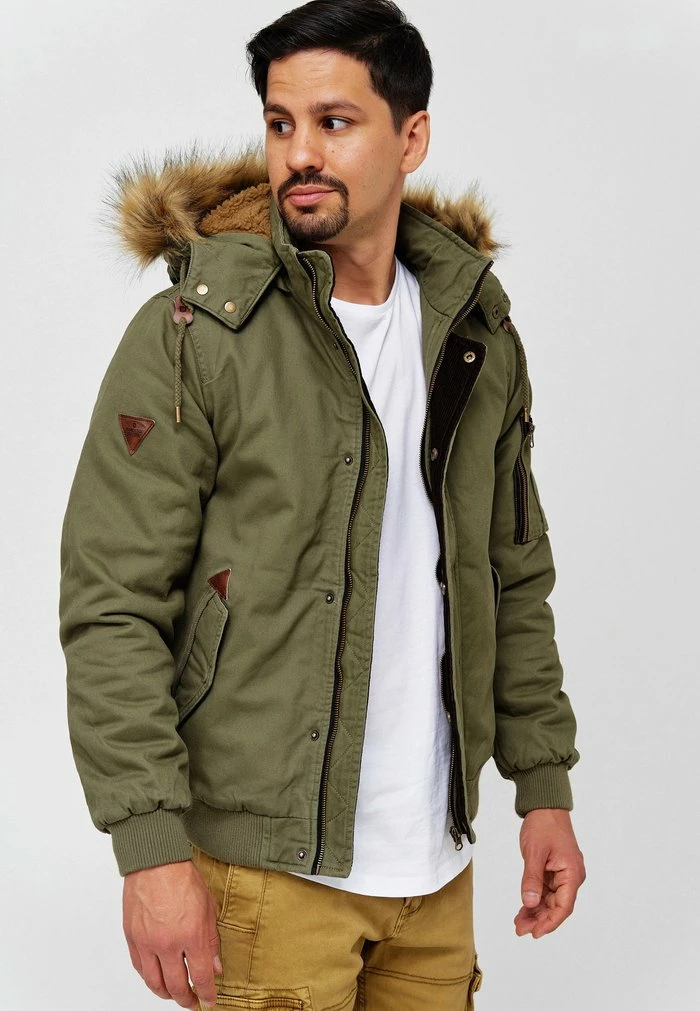 Meilleure vente ⭐ INDICODE 👖 JEANS Veste D'hiver - Army 🛒