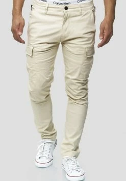 Meilleure affaire ❤️ INDICODE 👖 JEANS Pantalon Cargo - Beige 🎉