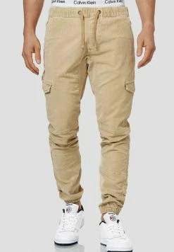 Grosses soldes ✔️ INDICODE 👖 JEANS Walker - Pantalon Cargo - Beige 🛒