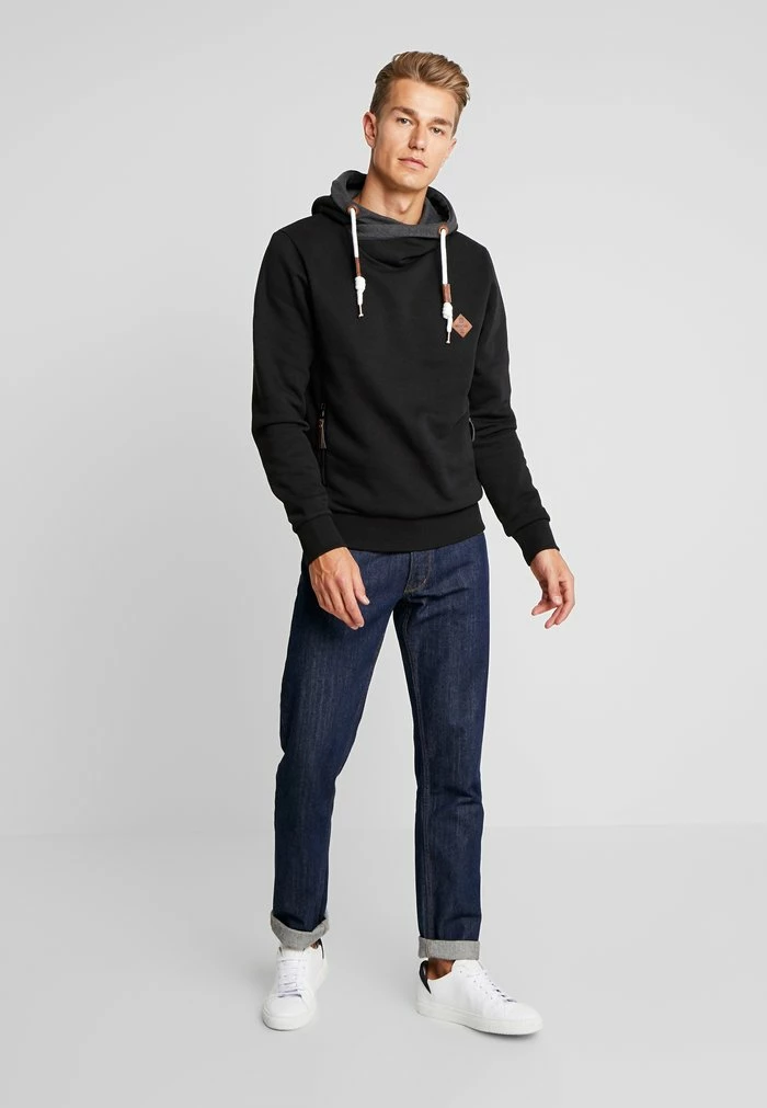 Grosses soldes 🔔 INDICODE 👖 JEANS BATCHELOR - Sweat à Capuche - Black 🌟 – Image 2