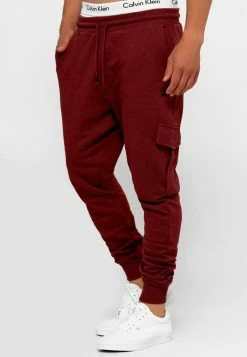 Grosses soldes 💯 INDICODE 👖 JEANS BENDNER - Pantalon Cargo - Bordeaux Mix 👍