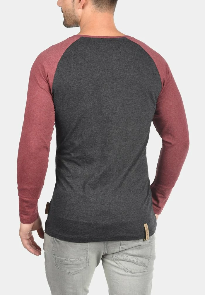 Offres 🎁 INDICODE 👖 JEANS IDWINSTON - T-shirt à Manches Longues - Charcoal/wine 😀 – Image 2