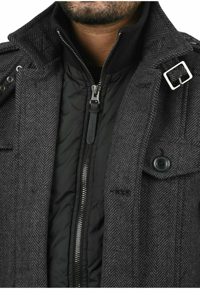 Nouveau ❤️ INDICODE 👖 JEANS IDBRANDAN - Manteau Court - Dark Coal 🤩 – Image 3