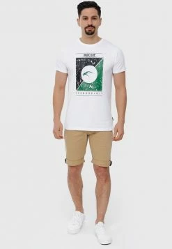 Le moins cher 👏 INDICODE 👖 JEANS T-shirt Imprimé - Offwhite 🛒